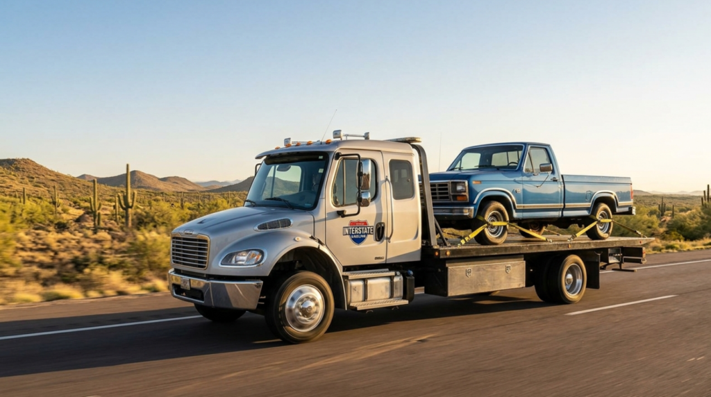 Pick-Up Truck on a Flatbed