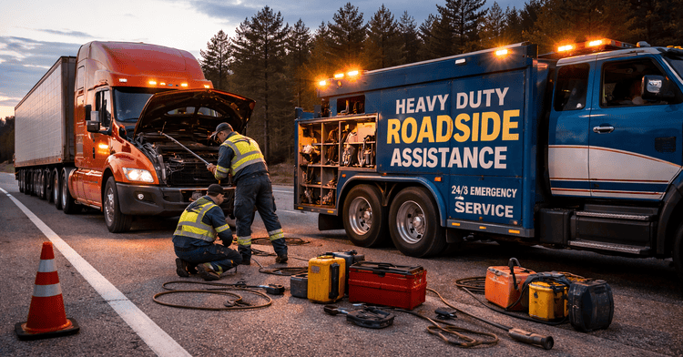 Heavy-Duty Flatbed Services on the roadside