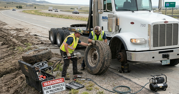 Mobile heavy-duty tire replacement service