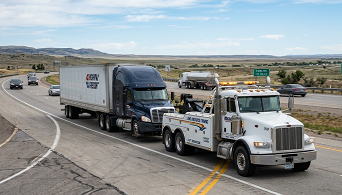 Long Distance Towing for a Semi-Truck on an Interstate