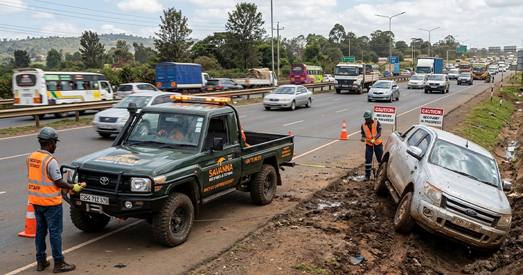 Winch Out & Offroad Recovery on a busy highway