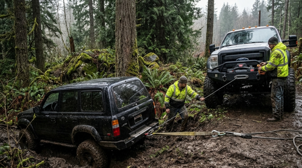 Offroad Recovery by DriveSafe Solutions in Progress