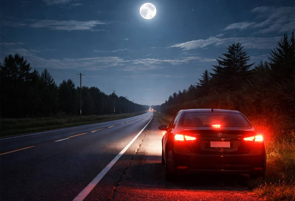 Ask for Roadside Assistance at Night