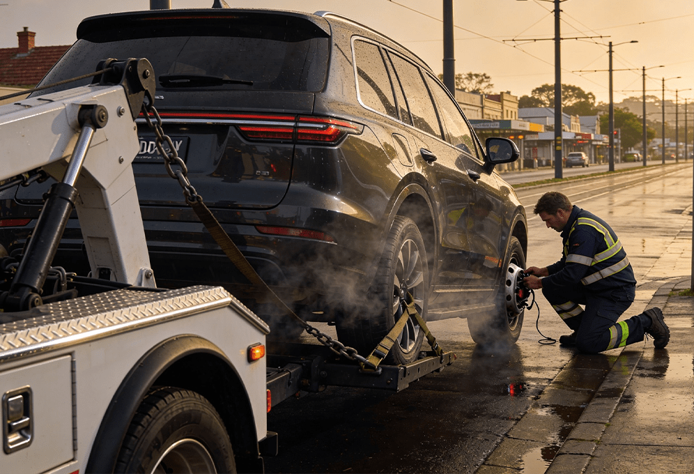 car being towed